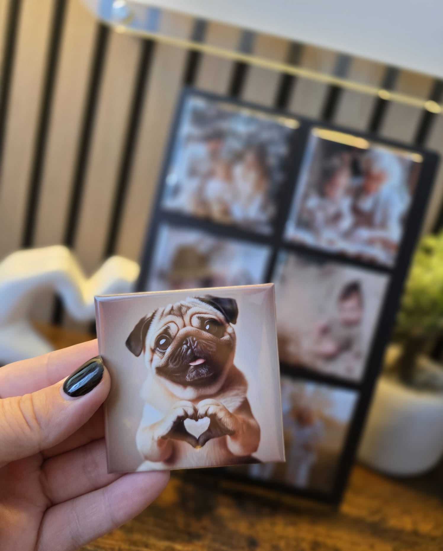 Square photo magnet